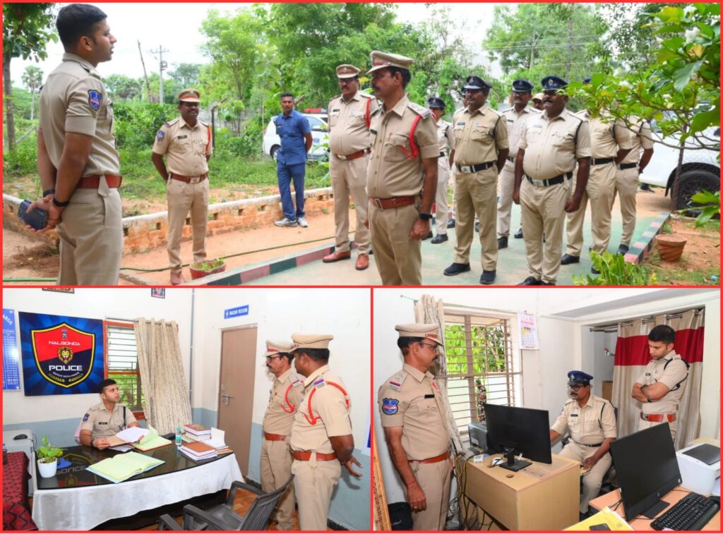 కట్టంగూర్ పోలీస్ స్టేషన్‌ను ఆకస్మికంగా తనిఖీ చేసిన జిల్లా ఎస్పీ శరత్ చంద్ర పవార్.