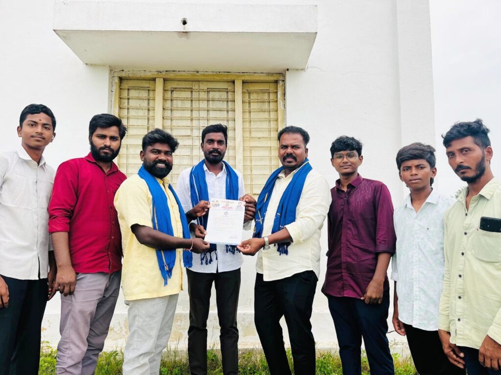 భీమ్ ఆర్మీ మునుగోడు అధ్యక్షుడిగా బొల్గురి ముకేష్.